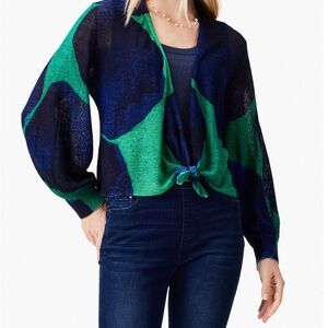 NWT NIC+ZOE 4-way cardigan. Stunning rich green and blue color.Versatile styles